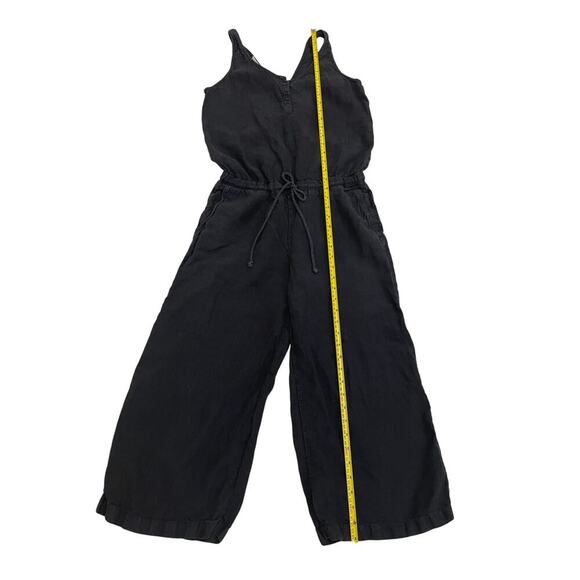 Anthropologie Cloth & Stone Black 100% Linen Jumpsuit M | Wide Leg, Button Front - Picture 6 of 6